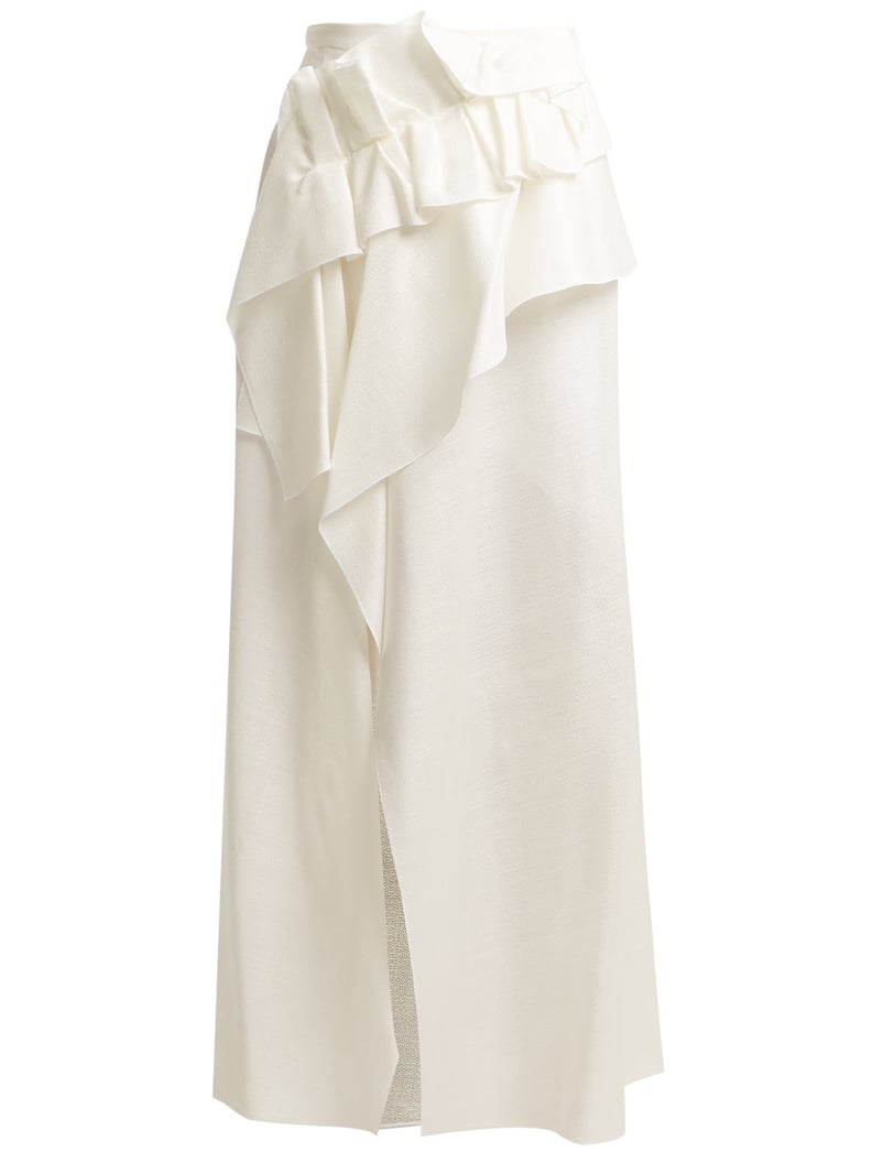Delpozo Asymmetrical Ruffle-Trimmed Skirt