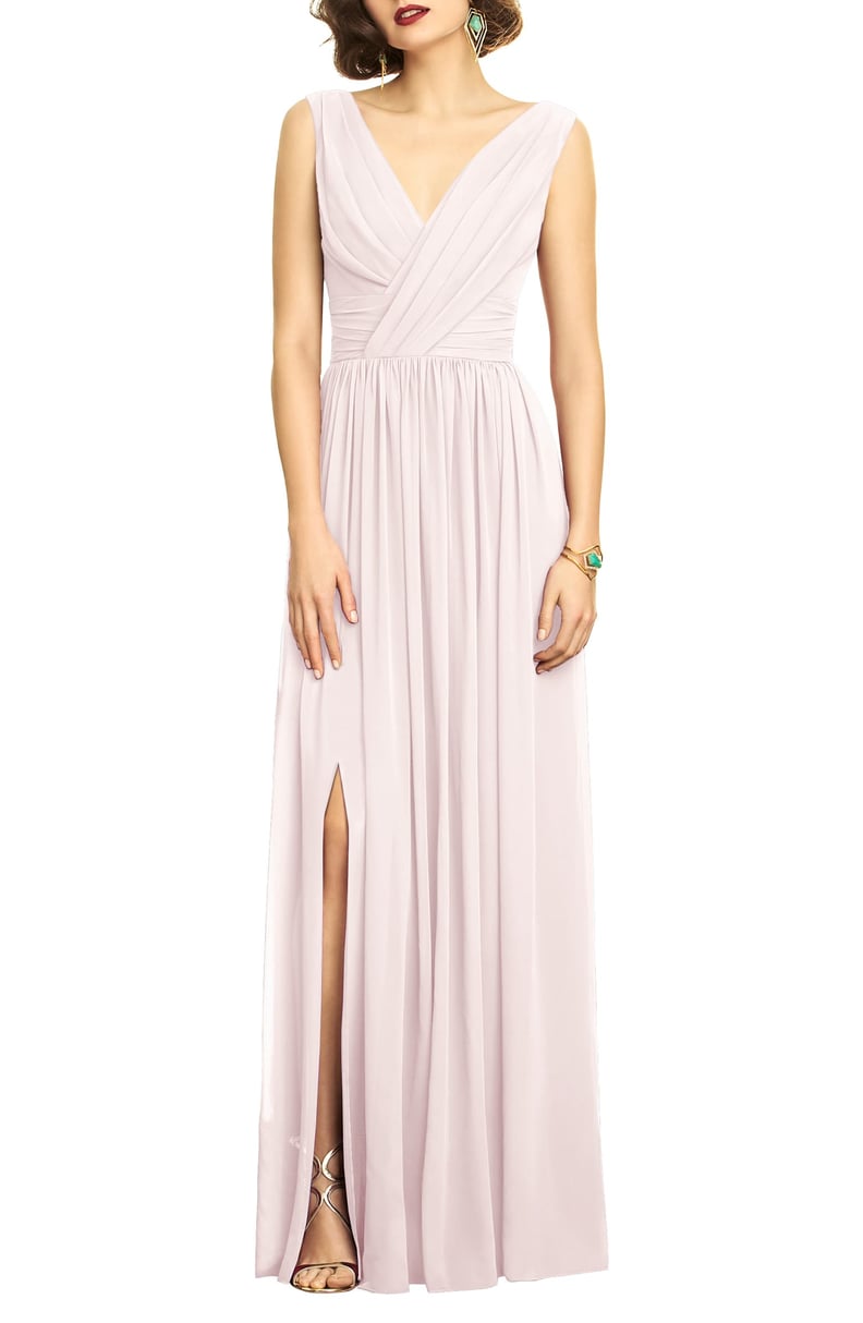 Dessy Collection Lux V-Neck Chiffon Gown