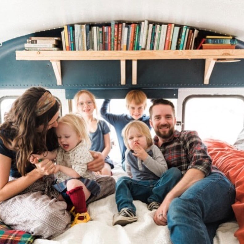 All the Schanneps in mom and dad's room, aka the back of the bus.