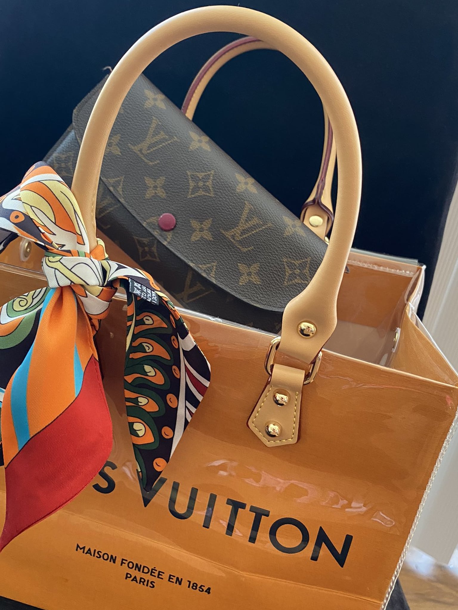 Authentic Louis Vuitton Gift Bag Paper Shopping Bags, Box, Ribbon, and dust  bag