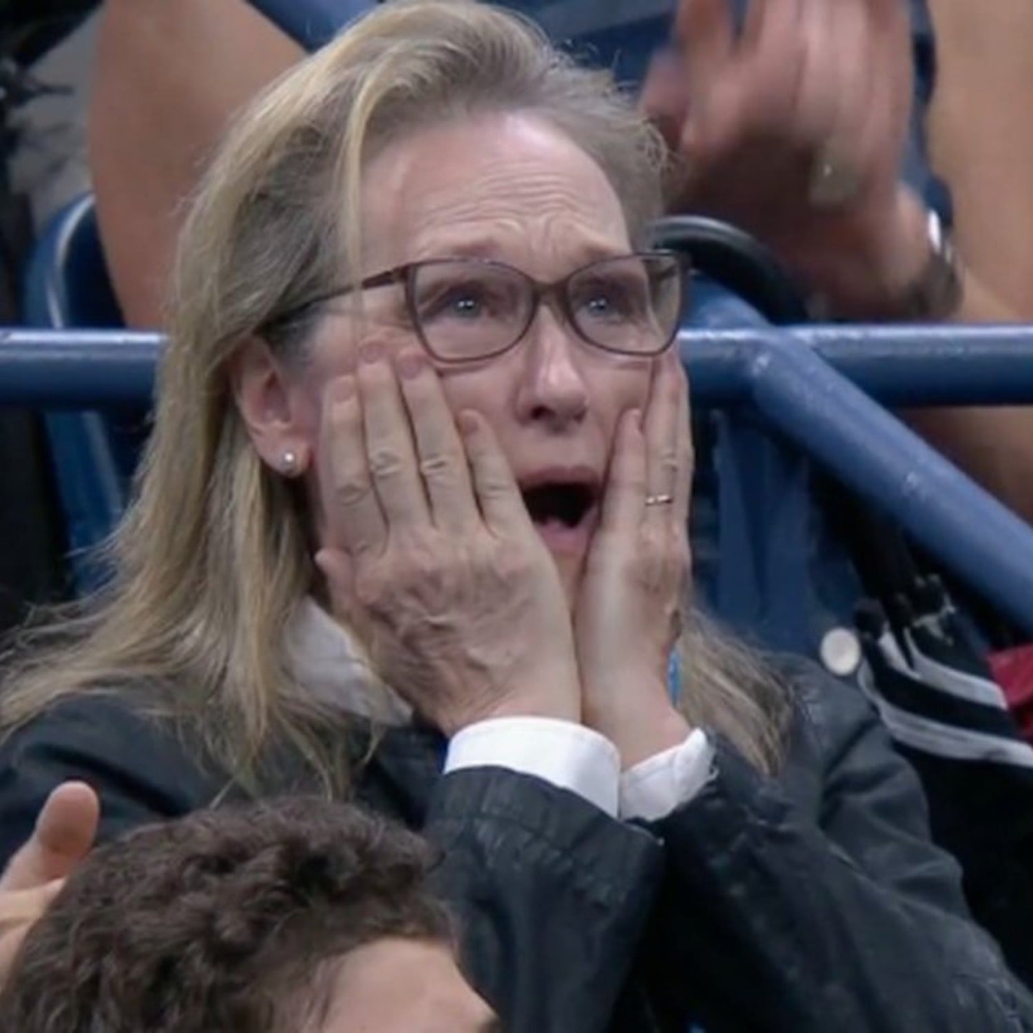 Meryl Streep S Reactions At The Us Open 18 Popsugar Celebrity