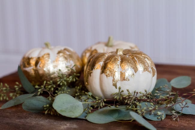 DIY Gold Leaf Pumpkins