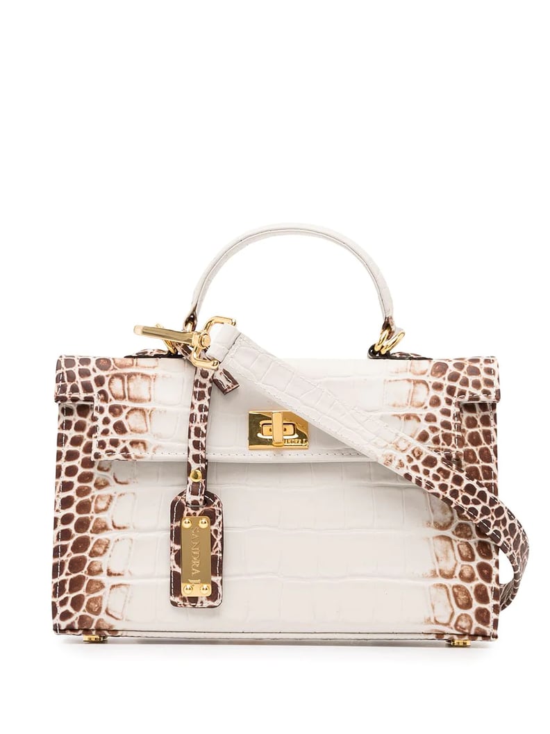 Sandra J Sophie Wide Crocodile-Effect Bag