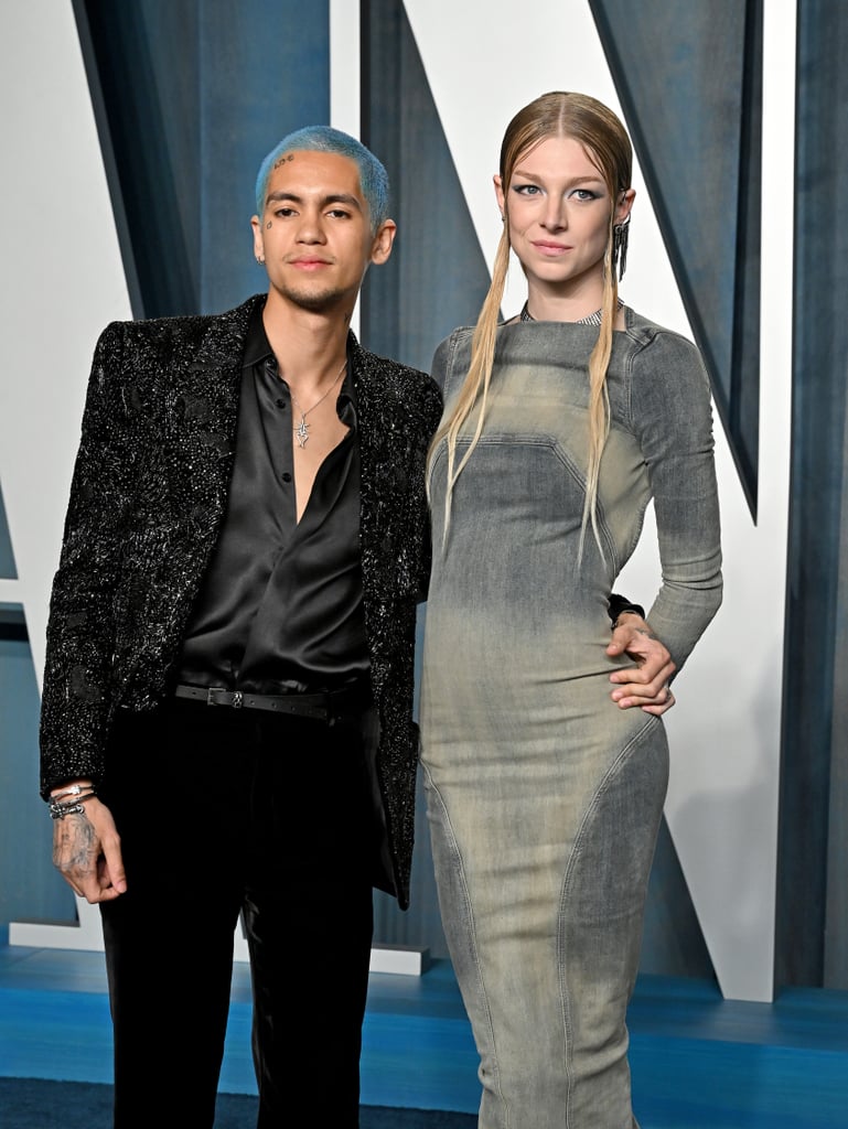 Hunter Schafer and Dominic Fike at the 2022 Vanity Fair Oscars Party