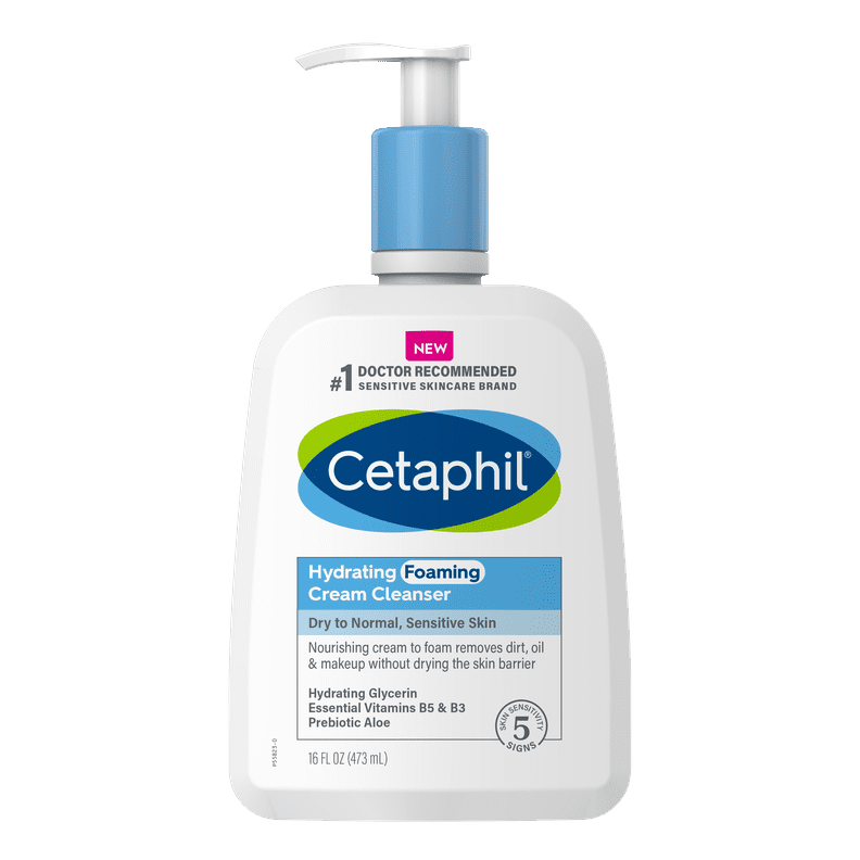 Cetaphil Hydrating Foaming Cream Face Cleanser — 8 Fluid Ounces