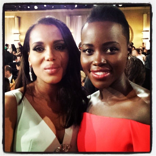 Lupita Nyong'o posted this adorable Golden Globes snap with the caption, "Meet and let @kerrywashington know that I am a #Gladiator - CHECK!"
Source: Instagram user lupitanyongo