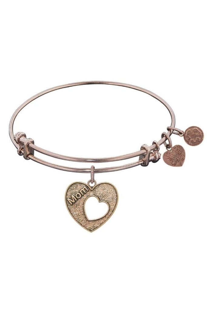 Not only does this antique pink Mom bracelet ($25) fit the heart theme of the holiday, but it's also made from recycled brass!