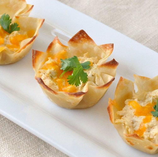 Jalapeño Cheddar Chicken Wonton Cups