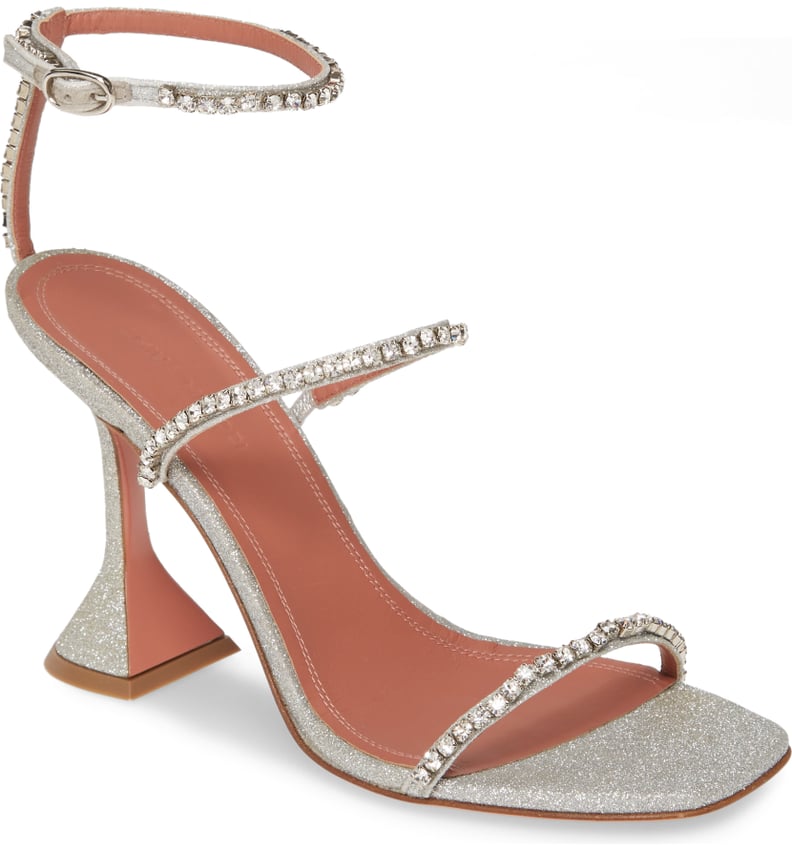 Amina Muaddi Gilda Crystal Ankle Strap Sandal