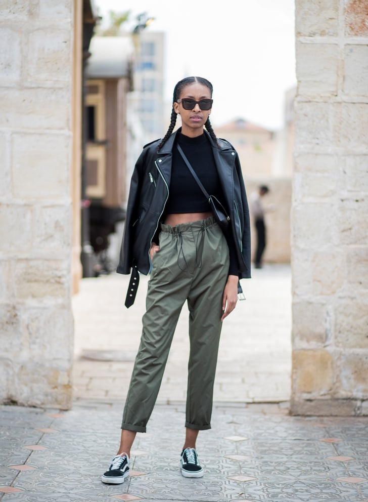 If you're wondering what to wear with leather pants, a black crop | How ...