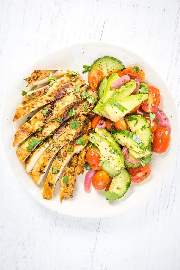 Cucumber, Tomato, and Avocado Salad