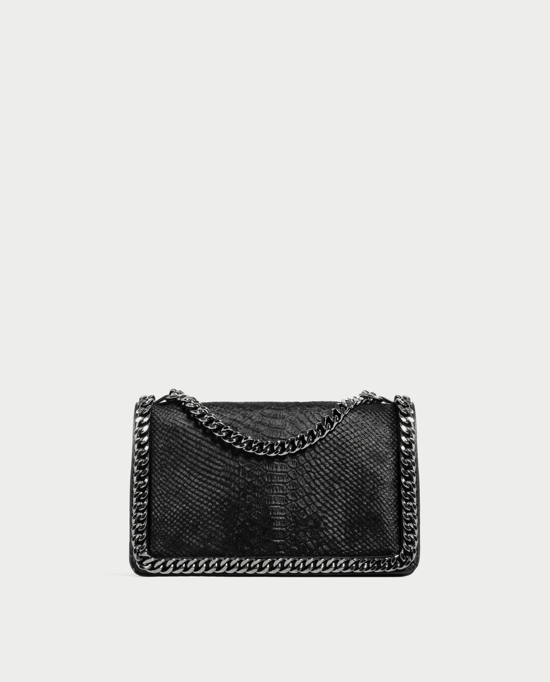 zara crossbody bag with embossed chain review