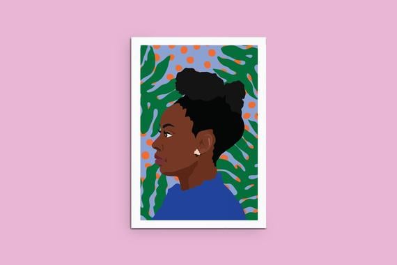 Chimamanda Ngozi Adichie Modern Illustration Portrait