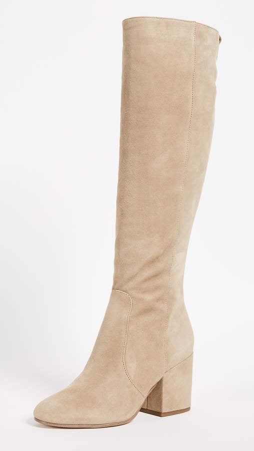 beige knee high boots for women