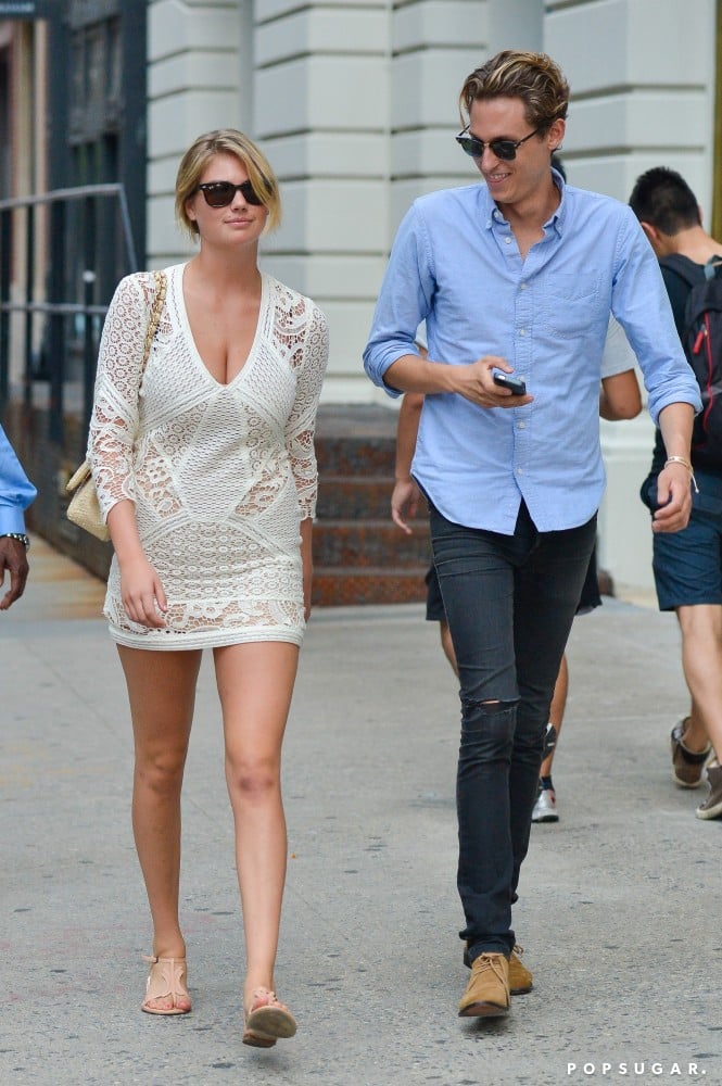 Kate Upton put her sexy Summer style on display in a crochet minidress in NYC.