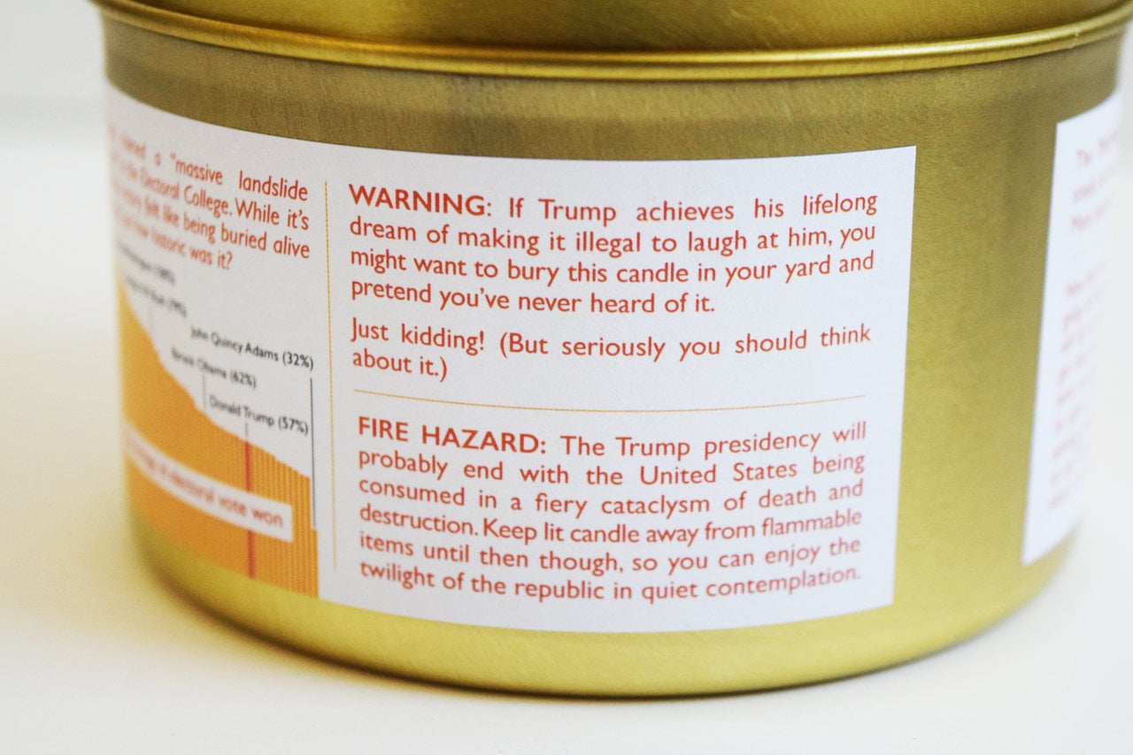 Trump's Hair scent candle, funny candle, humorous candle, 3 wick candl –  Impasto Creative 93010