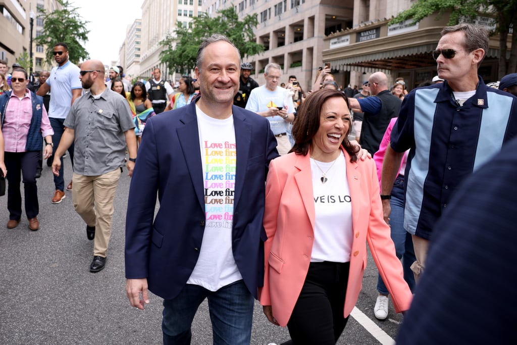 Kamala Harris and Doug Emhoff at 2021 Pride Parade Photos