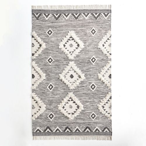 Sage Black & White Diamond Rug