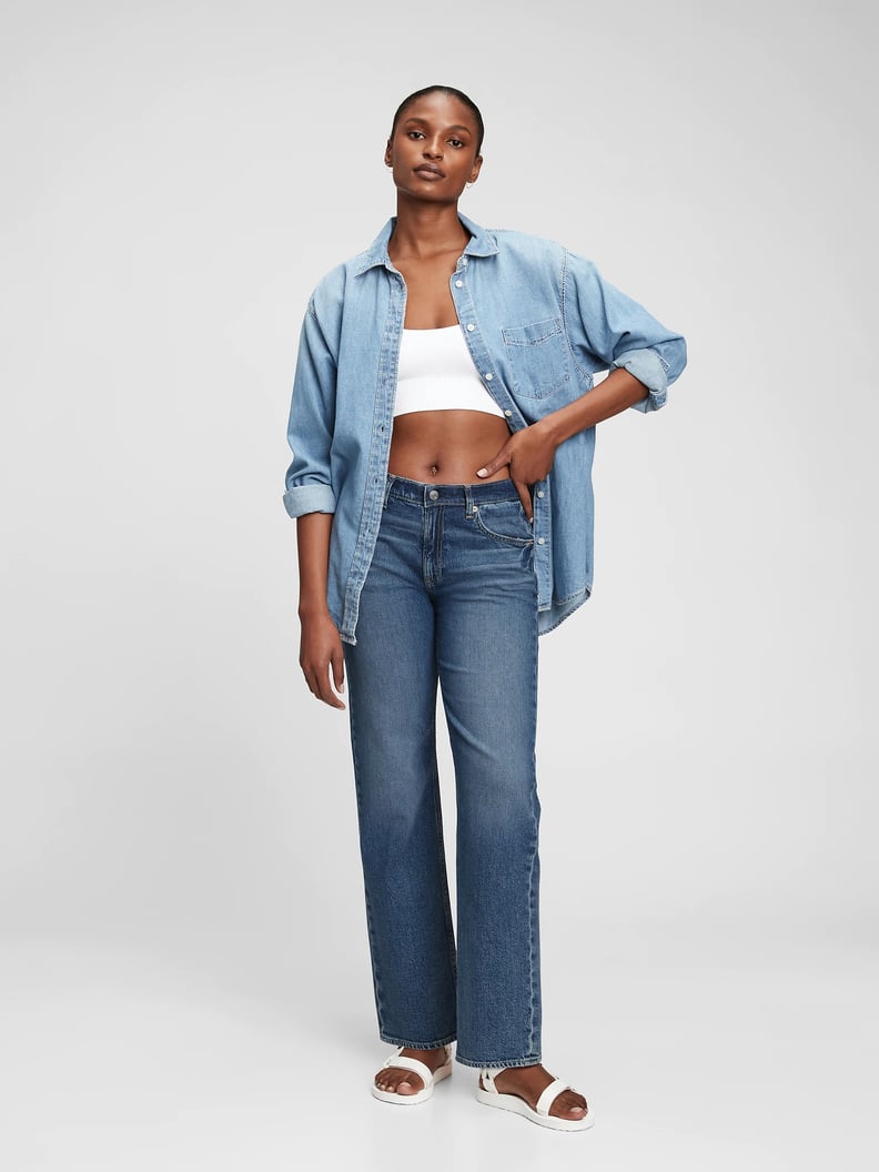 Buy Gap Low Rise Wide Leg Ripped Loose Jeans from the Gap online shop