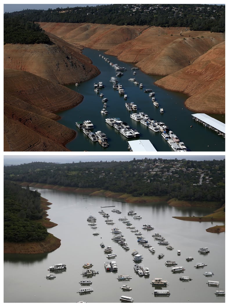 A marina at Lake Oroville.