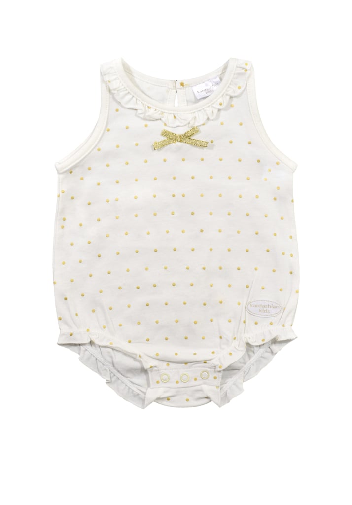 Sleeveless Onesie With Gold and Ruffles