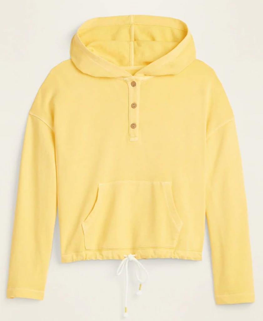 Garment-Dyed French Terry Henley Hoodie