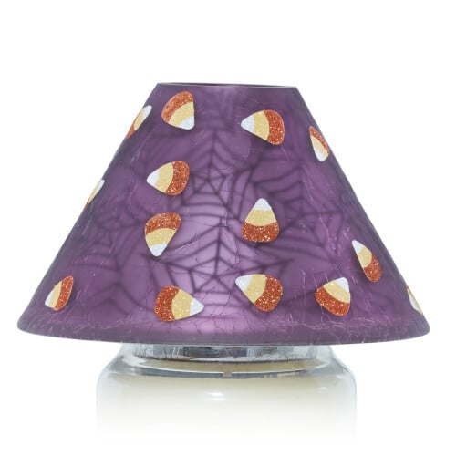 Abat-jour Rare Yankee Candle Halloween 2005 – Lueur Dans Le Noir Avec 6 Breloques Par Teresa Kogut