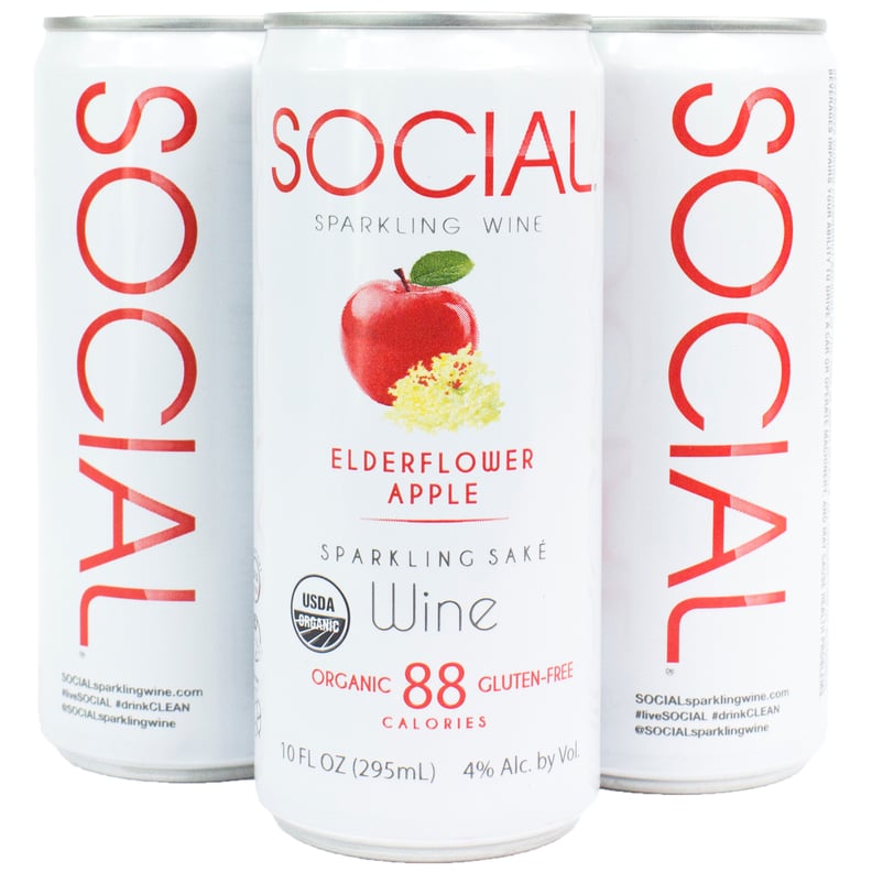 Social Sparkling Wine Elderflower Apple Four-Pack