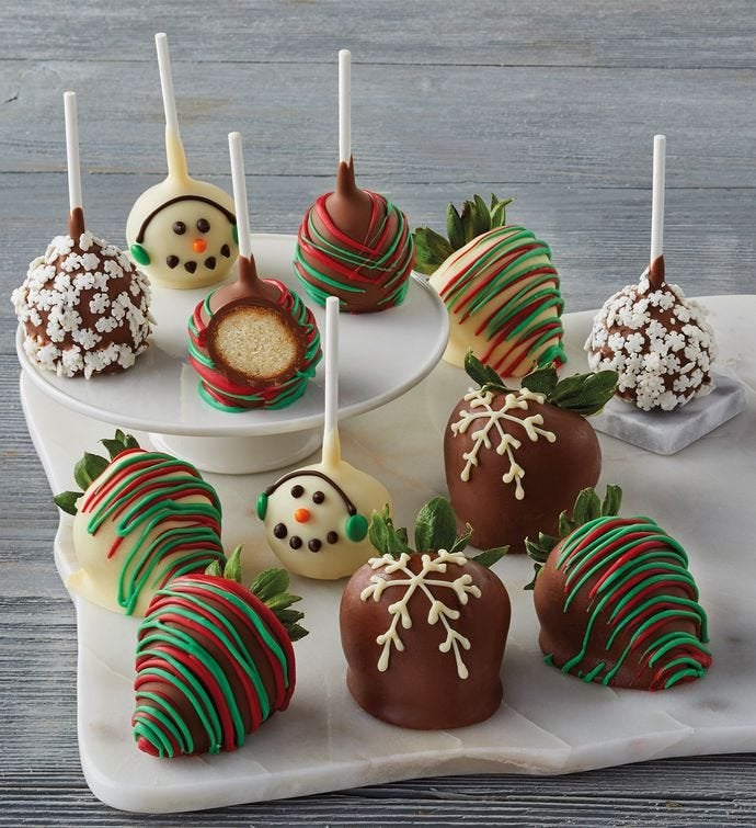 Holiday Chocolate-Covered Strawberries and Cake Pops