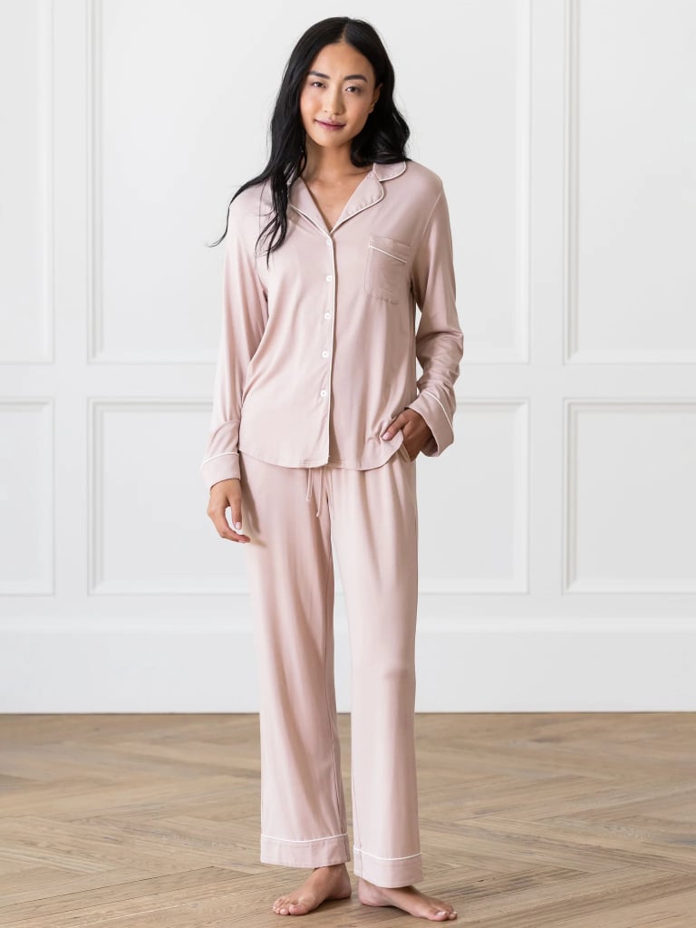 Cozy Earth Stretch-Knit Long Sleeve Bamboo Pajama Set