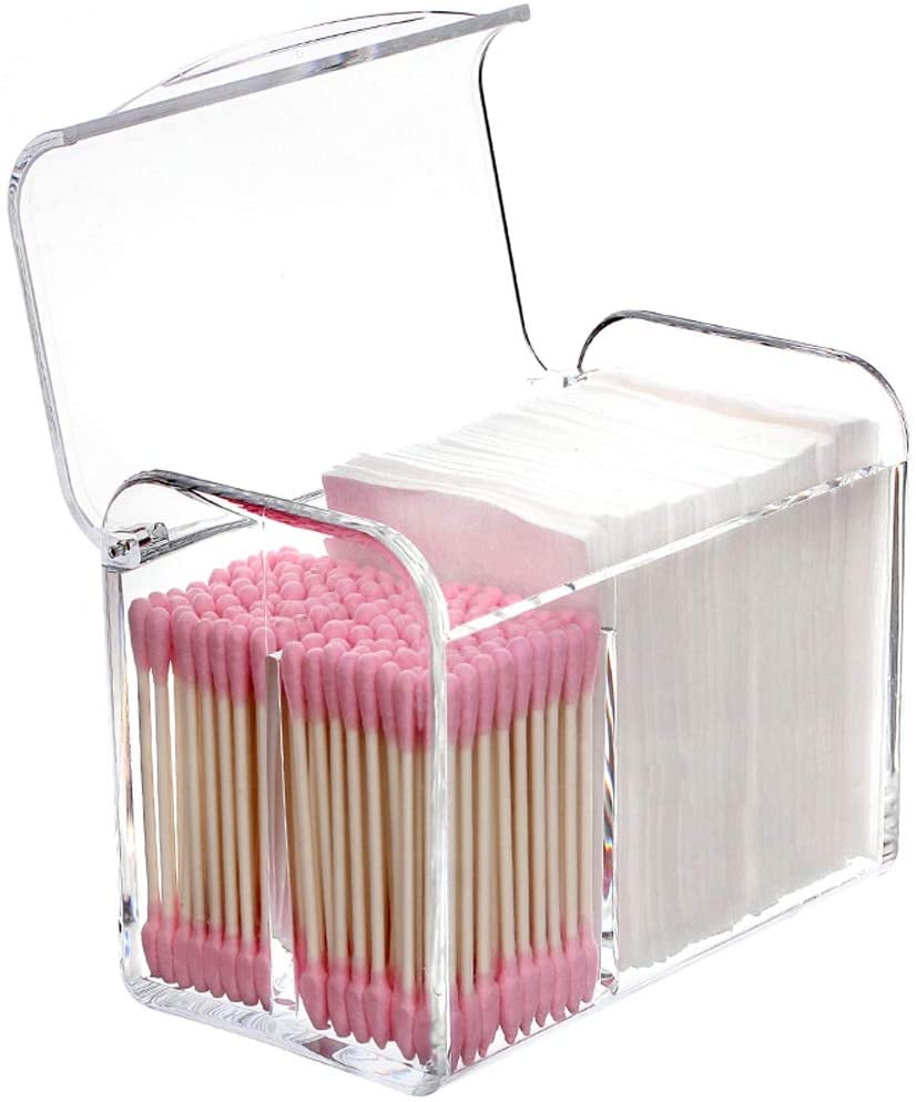 Sooyee 3 Partitions Cotton Ball and Swab Organizer