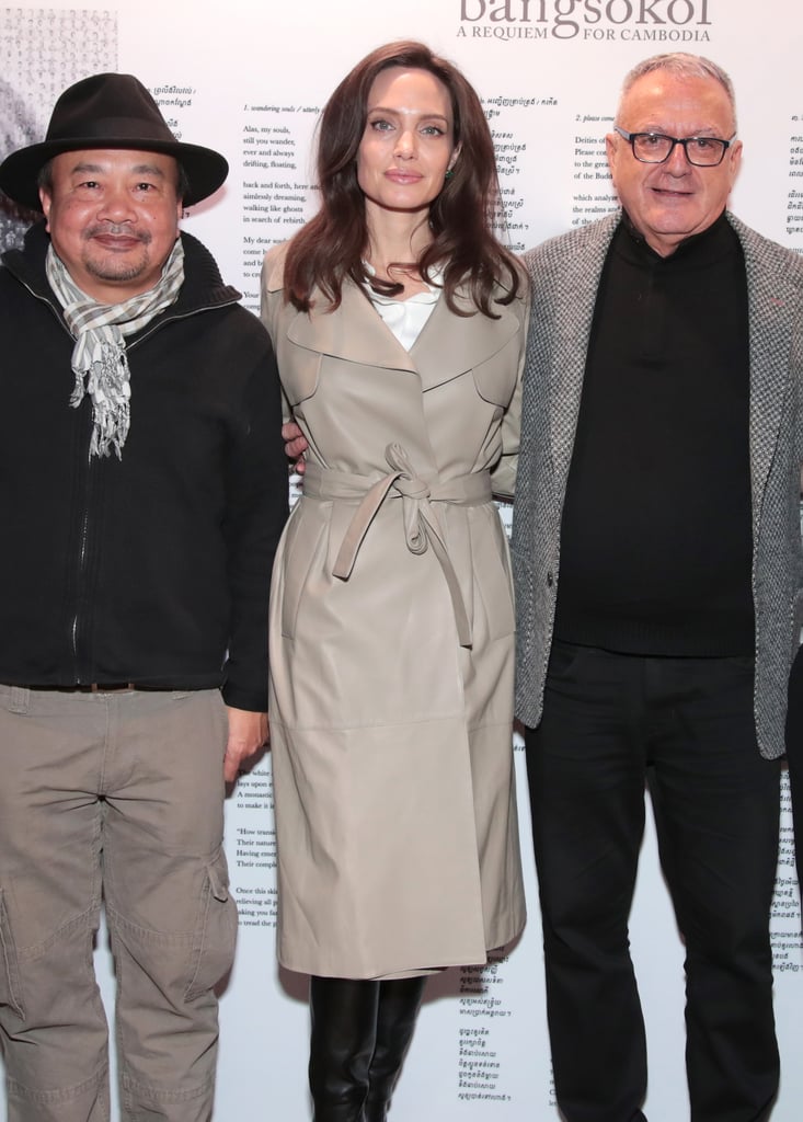 Angelina Jolie Leather Trench Coat
