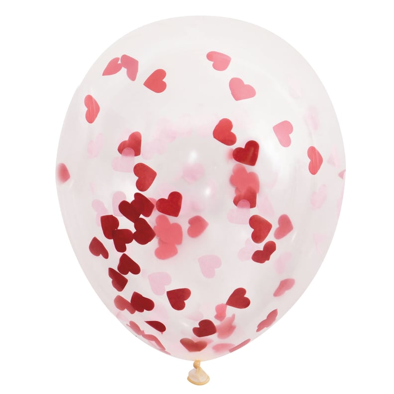 Confetti Balloons: Heart Valentine's Day Latex Confetti Balloons