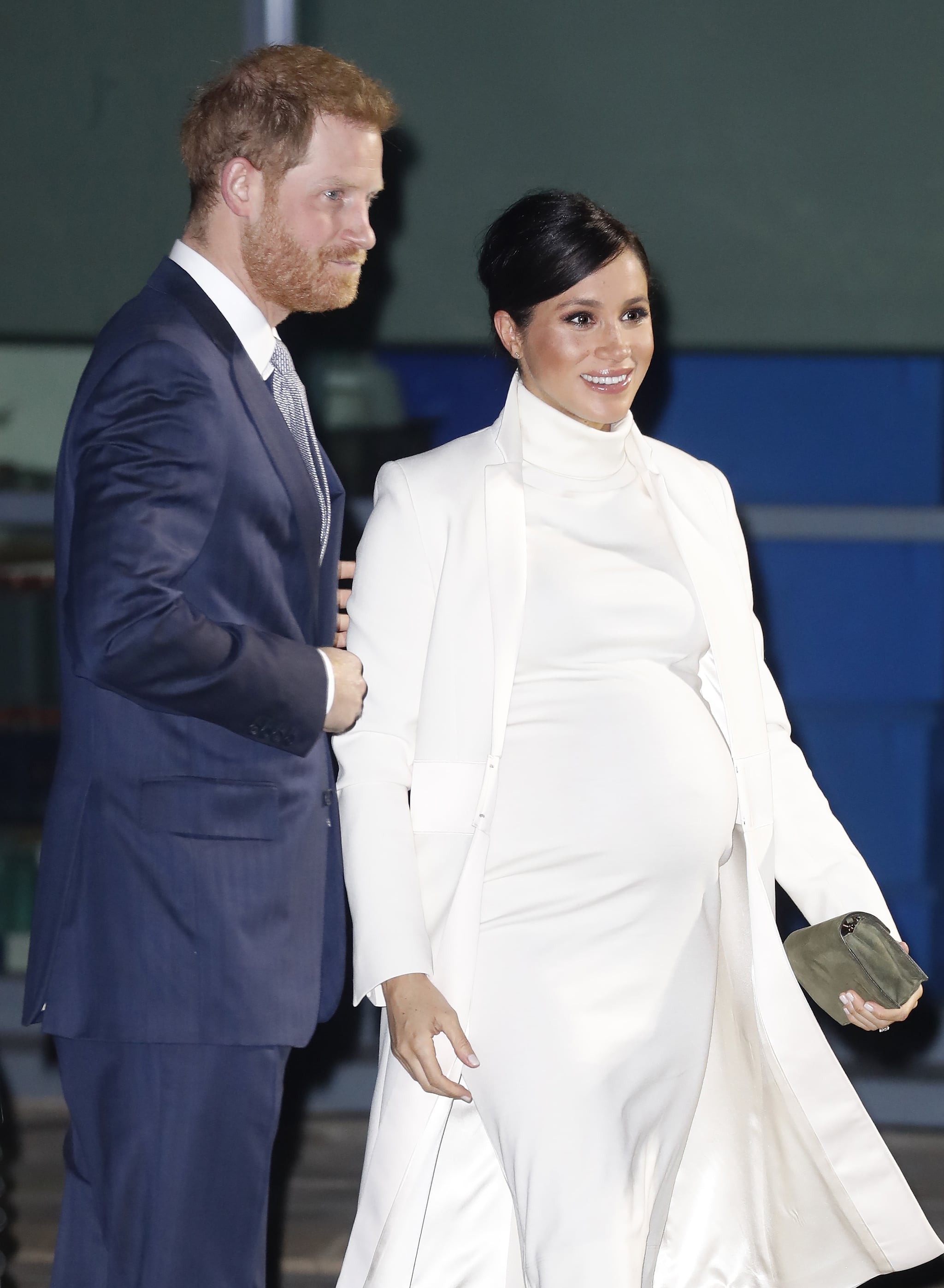 Meghan Markle White Calvin Klein Dress and Coat 2019 POPSUGAR