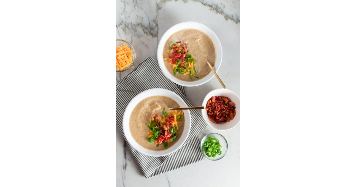 Loaded Baked Cauliflower Soup Cauliflower Recipes POPSUGAR Food Photo 3