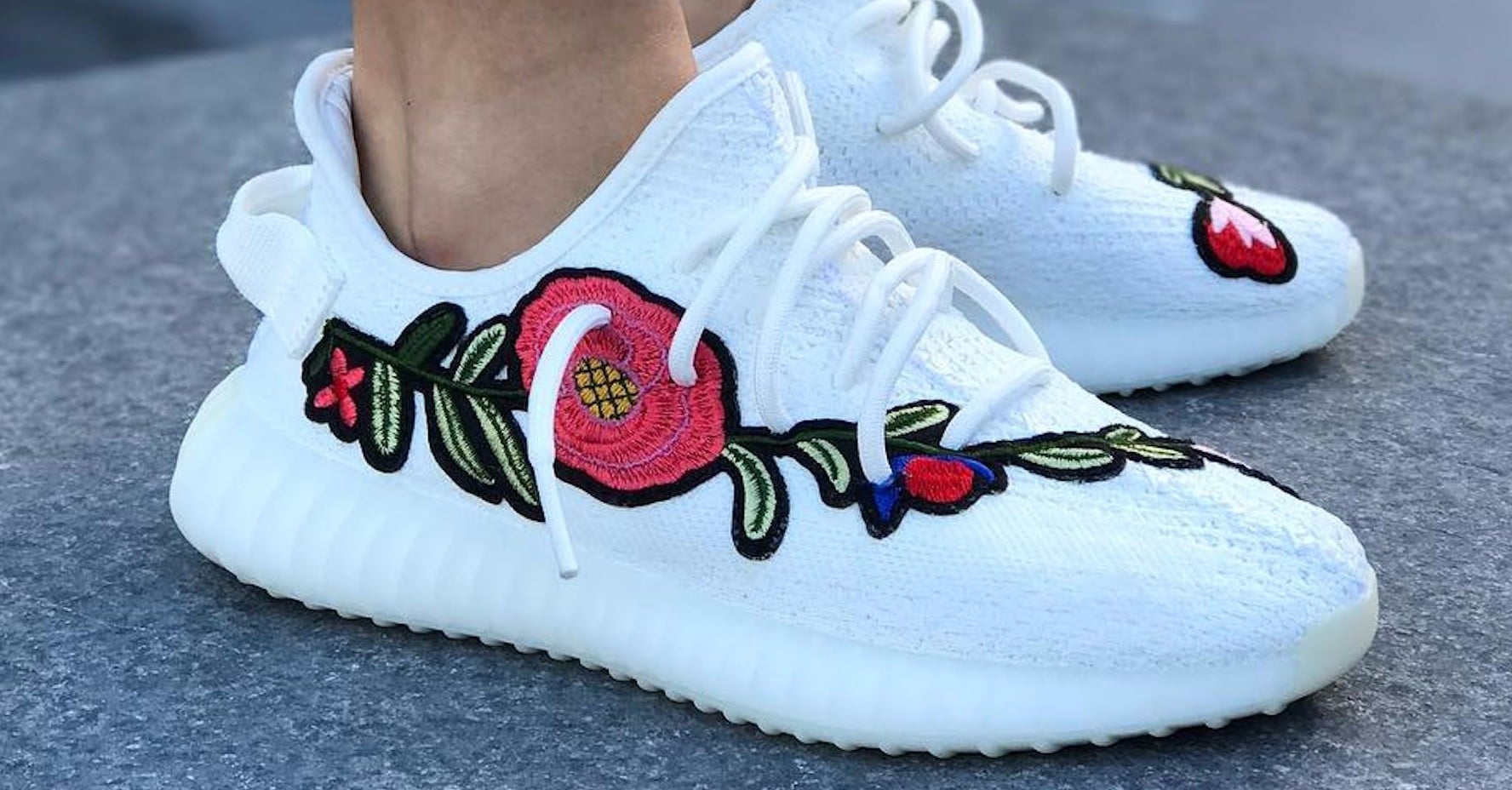 Embroidered Yeezy Boost Sneakers