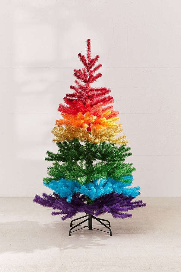 Artificial Rainbow Christmas Tree POPSUGAR Family