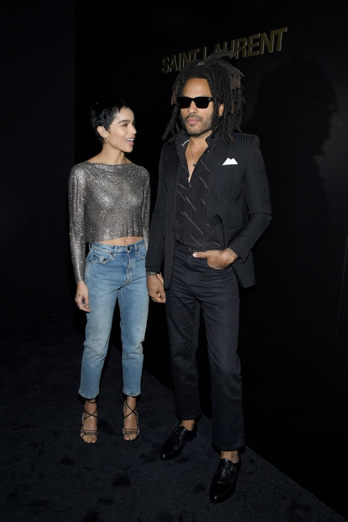 Zoë and Lenny Kravitz's Outfits at Saint Laurent Show