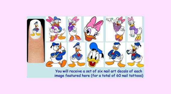 60 x DONALD and DAISY DUCK Nail Art Decals ($6)