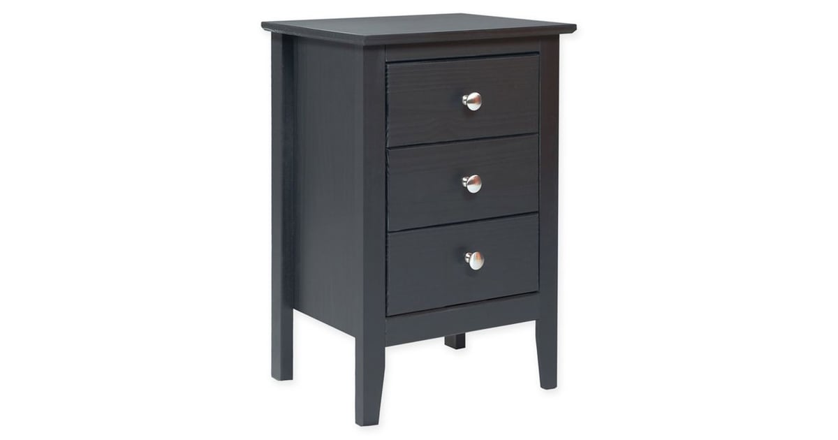 Adeptus Easy Pieces ThreeDrawer Nightstand in Black The Best Dorm