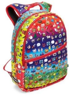 Rainbow Emoji-Print Backpack