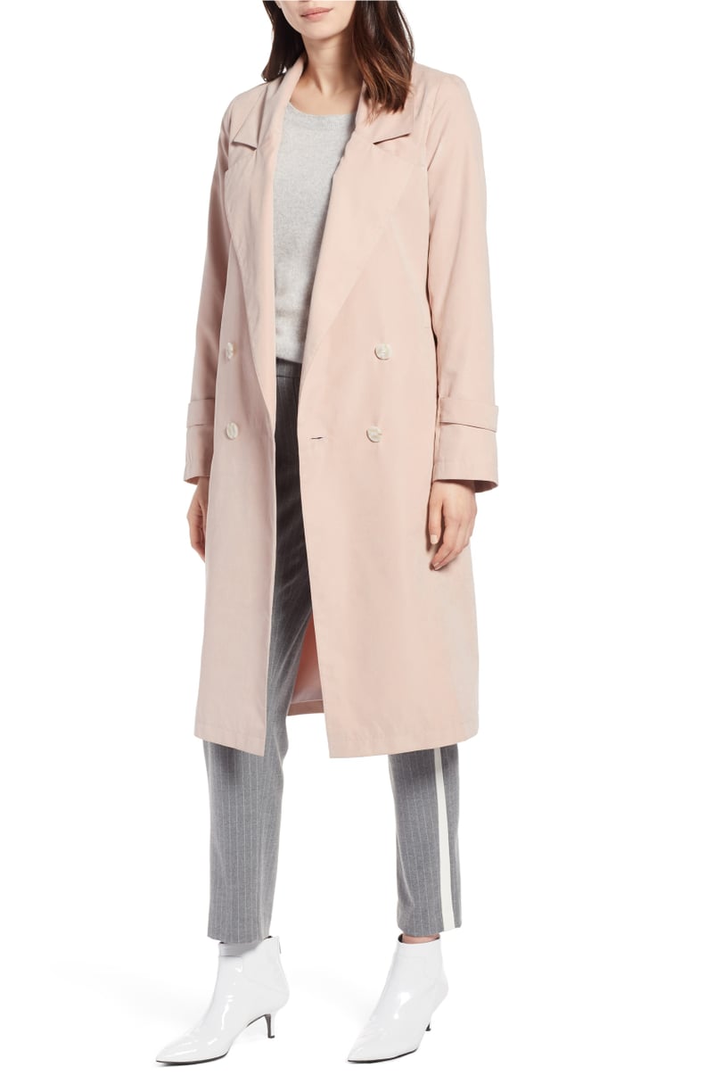 Halogen Double Breasted Trench Coat