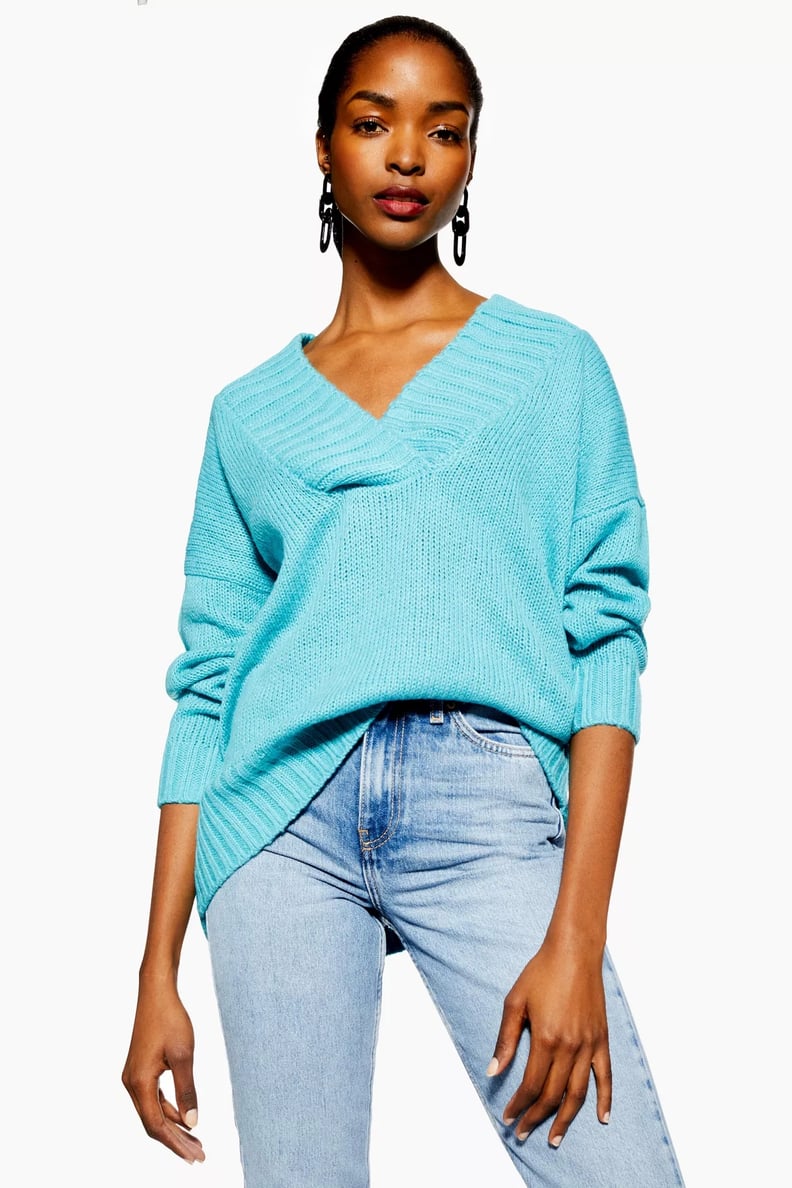 Topshop Wide Ribbed Longline Jumper