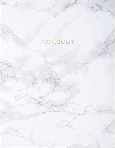 Elegant White Marble with Gold Lettering Notebook