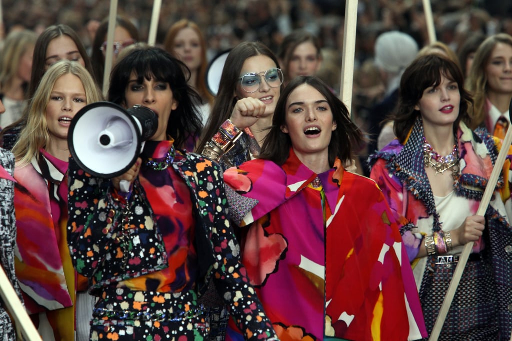Chanel Spring 2015 Fashion Show Protest Pictures