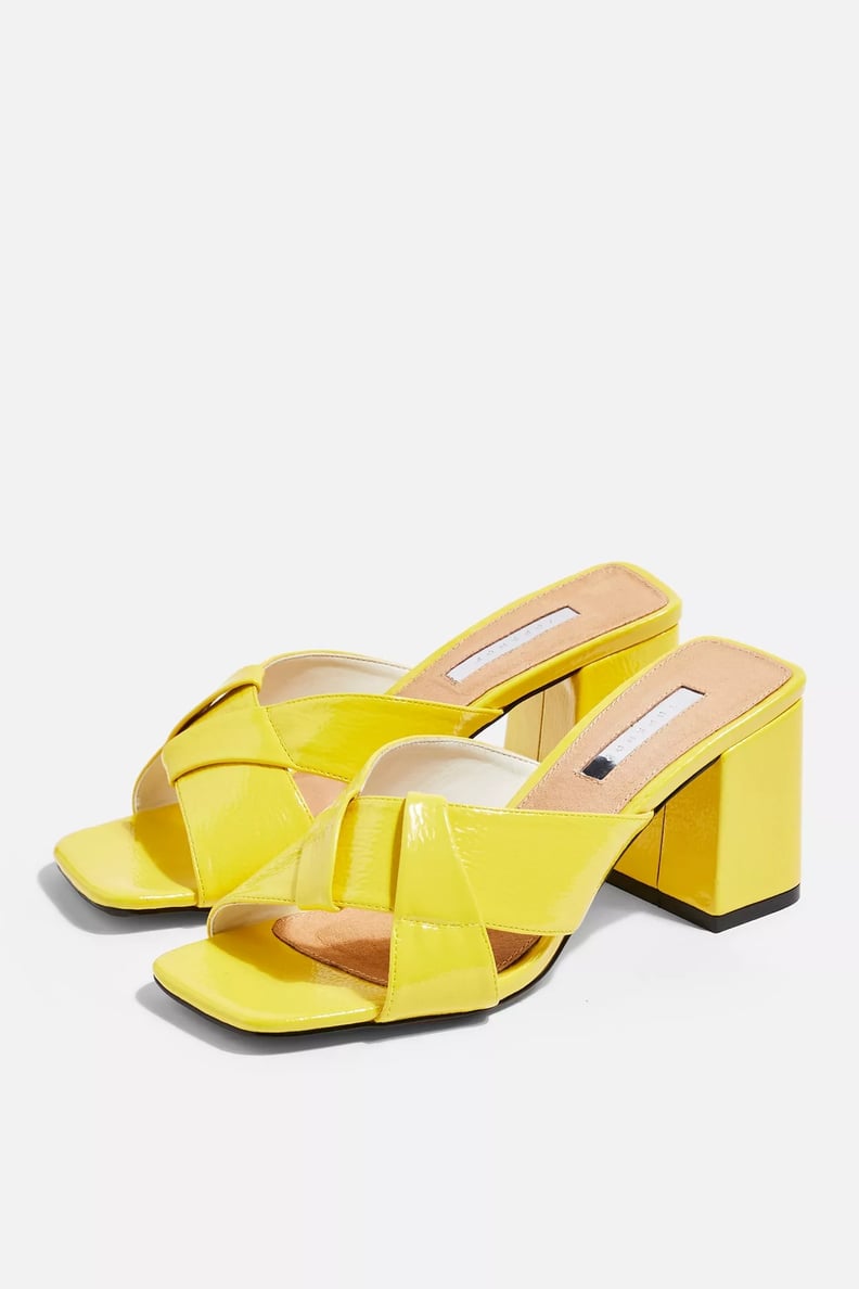 Topshop Roux Neon Cross Strap Mules