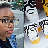 I was lucky enough to test the Deluxe Bundle ($126, originally $141), which comes with basically everything you need on a wash day, including shampoo, conditioner (there are three kinds in total: Medium, Heavy, and Intense), leave-in conditioner, jojoba oil hair serum, a microfiber towel, a shower brush, a hair clip, and a spray bottle. The products themselves smell like heaven in a bottle, and as someone with a sensitive nose and hair generally cropped pretty closely to my scalp, scent is very important to me. To get the full effect, I only used Pattern products for my wash day and I used everything, which was way less work than it sounds.
The hydrating shampoo does exactly that to a T; after getting a proper lather and rinsing out, it felt like my hair was clean without having that "squeaky" feel to it. I was gifted the heavy conditioner, which is more suited for 4A and above curly hair than my tight 4C coils, so I wasn't expecting it to give me the hydrating results I'm used to. I left it on for a little more than the suggested 10 minutes to help — I was really trying to let my hair soak up enough moisture to make up for the lighter formula.