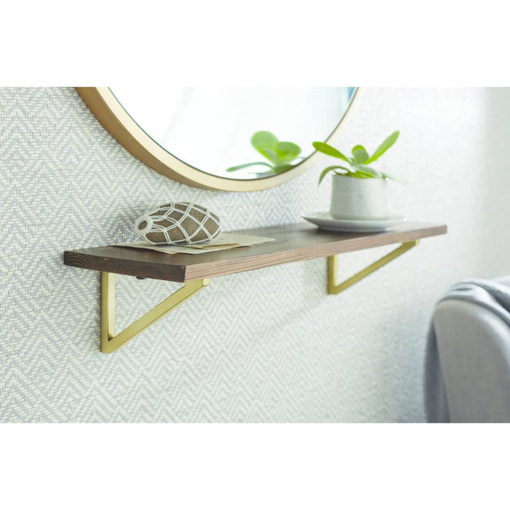 Walnut Shelf With Brackets Affordable Gold Bracket Shelves POPSUGAR