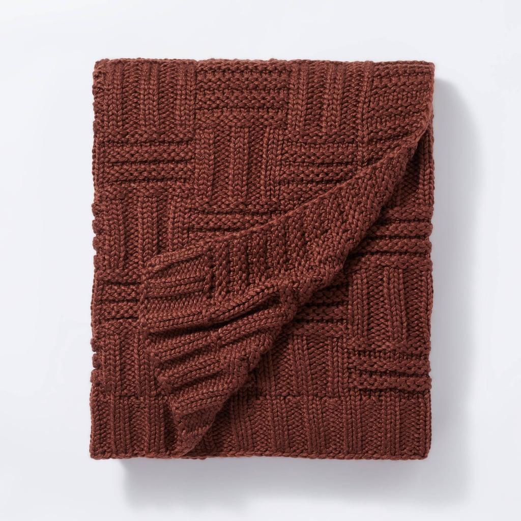 A Cosy Throw: Basket Weave Knit Throw Blanket