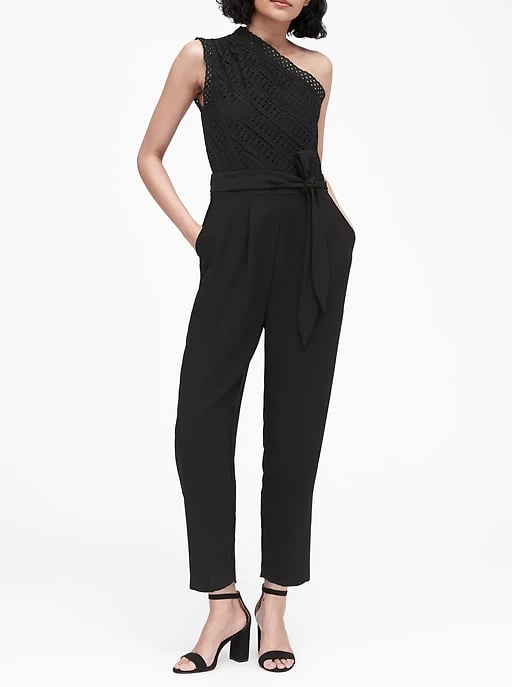 Eyelet One-Shoulder Jumpsuit